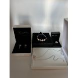 Thomas Sabot sterling silver jewellery to include earrings, necklace, bracelets and ring, all in