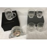Collection of Waterford to include 4x Colleen tumbler glasses, half pint tankard and clock.