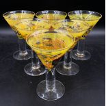 Six Kosta Boda Bertil Vallien, Satellite Series, large cocktail shape glasses/sundae dishes. 17.