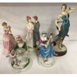 Collection of five assorted figurines tallest 30cm, to include "In Vogue", Gold Coast collection "