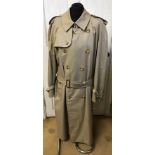 A vintage Burberry men's trench coat with belt size Reg 54 B90B.