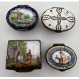 Four various 18thC patch boxes.