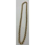 Nine carat gold chain necklace. Weight 51.6gm. Length 46cm.