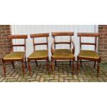 A set of 4 19thC mahogany bar back chairs including 1 carver.