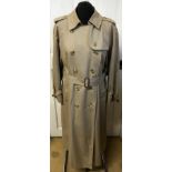 A vintage Burberry ladies trench coat with belt size 14 petite C85C.