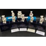 A collection of Royal Crown Derby miniature bears to include: Sachin Tendulkar Bear 294/350 with