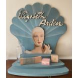 A large vintage Elizabeth Arden shop display 76 x 75.5cm together with an Elizabeth Arden Skin Tonic