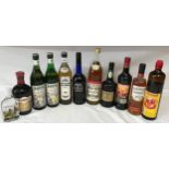 Eleven assorted bottles of spirits to include Southern Comfort, Martini (3), Drambuie, Dubonnet,