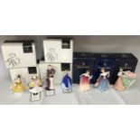 Seven Royal Doulton figurines to include Laura HN 4860, Elizabeth HN 4857, Christine HN 4930,