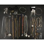 A quantity of costume jewellery to include mainly bracelets along with some earrings, rings and