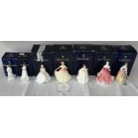 Seven Royal Doulton figurines to include Many Happy Returns HN 4254, Thank You HN 3390, Deborah HN