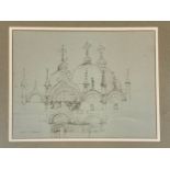 Muriel Brandt (1909-1981) Ink drawing of St Mark's Square Venice signed in pencil to lower left 22 x