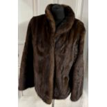 Vintage mink jacket together with brown fur stole. Underarm to underarm 51cm.