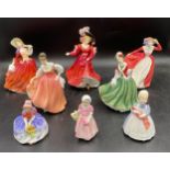 Royal Doulton figurines to include HN 1934 Autumn Breezes, HN 3365 Patricia, HN 3903 Mary, HN 2835
