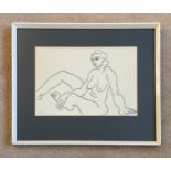 Michael Kane (1935) drawing, portrait of a nude 'Ruth' signed lower left M. Kane 63 visual image