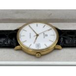 A 9ct gold Zenith automatic gentleman's wristwatch. Case diameter measure approx. Marked 9K to back.