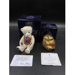 Two Royal Crown Derby special edition paperweights to include: Diamond Jubilee Teddy Bear with