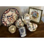 Miscellaneous ceramics to include Balmoral China coffee service, 1902 Coronation plaque 21 x 19.5cm,
