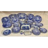 Spode Italian design part dinner Service, various base marks, comprising 2 meat plates largest 36cm,