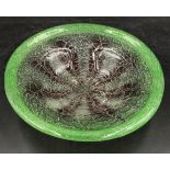 WMF Ikora Bowl 26cm diameter, green and brown with rolled edge.