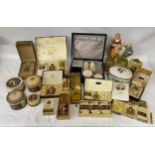 A collection of vintage Yardley products to include an advertising figure group, seven individual