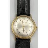 A gentleman's 1960's IWC 18ct gold Auto/Date automatic wristwatch, the round dial with baton