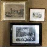 Three prints to include one early farming engraved print from illustrated London news 1860-1870 '