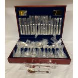 A Viners 58-piece Tudor canteen of cutlery in fitted box.