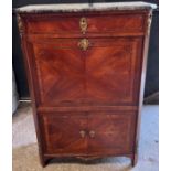 A Good quality 18thC French secretaire abattant with ormolu mounts. Stamped with monogram JME La