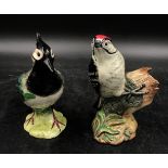 Beswick Lapwing 2416 & Lesser Spotted Woodpecker 2420, 14cm h. (2)