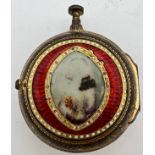 An 18thC pair cased pocket watch. Elizabeth Bell Aylesham Norfolk. Enamelling to the outer case.