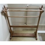 Edwardian beech towel rail. 76 w x 24 d x 91cm h.