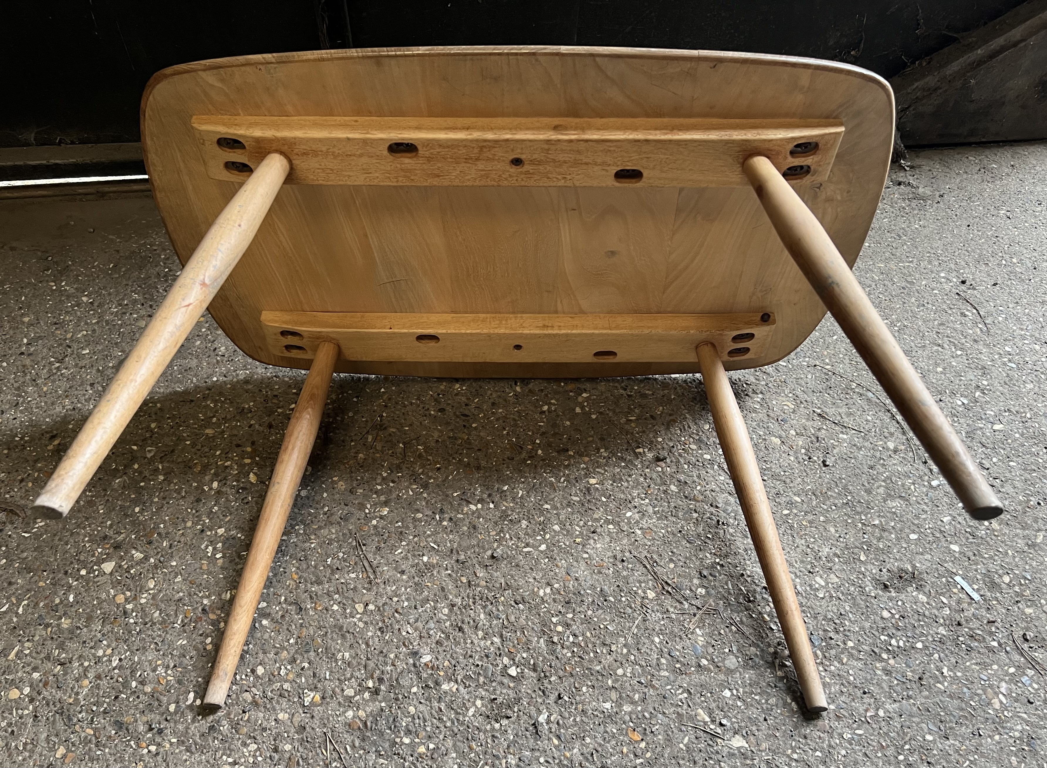 A mid century Ercol elm occasional table. 73 x 45 x 45cm h. - Image 2 of 4