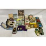 A collection of vintage vanity items to include: boxed Estee Lauder bottle of Youth Dew Cologne,