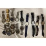 A collection of gentlemen's watches to include some by Emporio Armani, Avia and Sekonda.