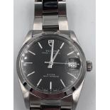 A Tudor Prince Oysterdate gentleman's wristwatch, black dial on stainless steel unbranded