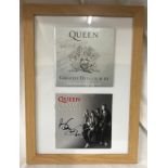 Queen interest - signatures of Brian May 2022 and Roger Taylor 2015 guitarist and drummer