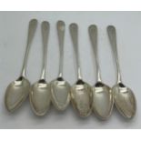 Set of six silver teaspoons Glasgow 1883, maker WS, Weight 71gm.