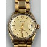 A 1980's Tudor Prince Oysterdate automatic with fluted 18ct gold bezel and date aperture, Rolex