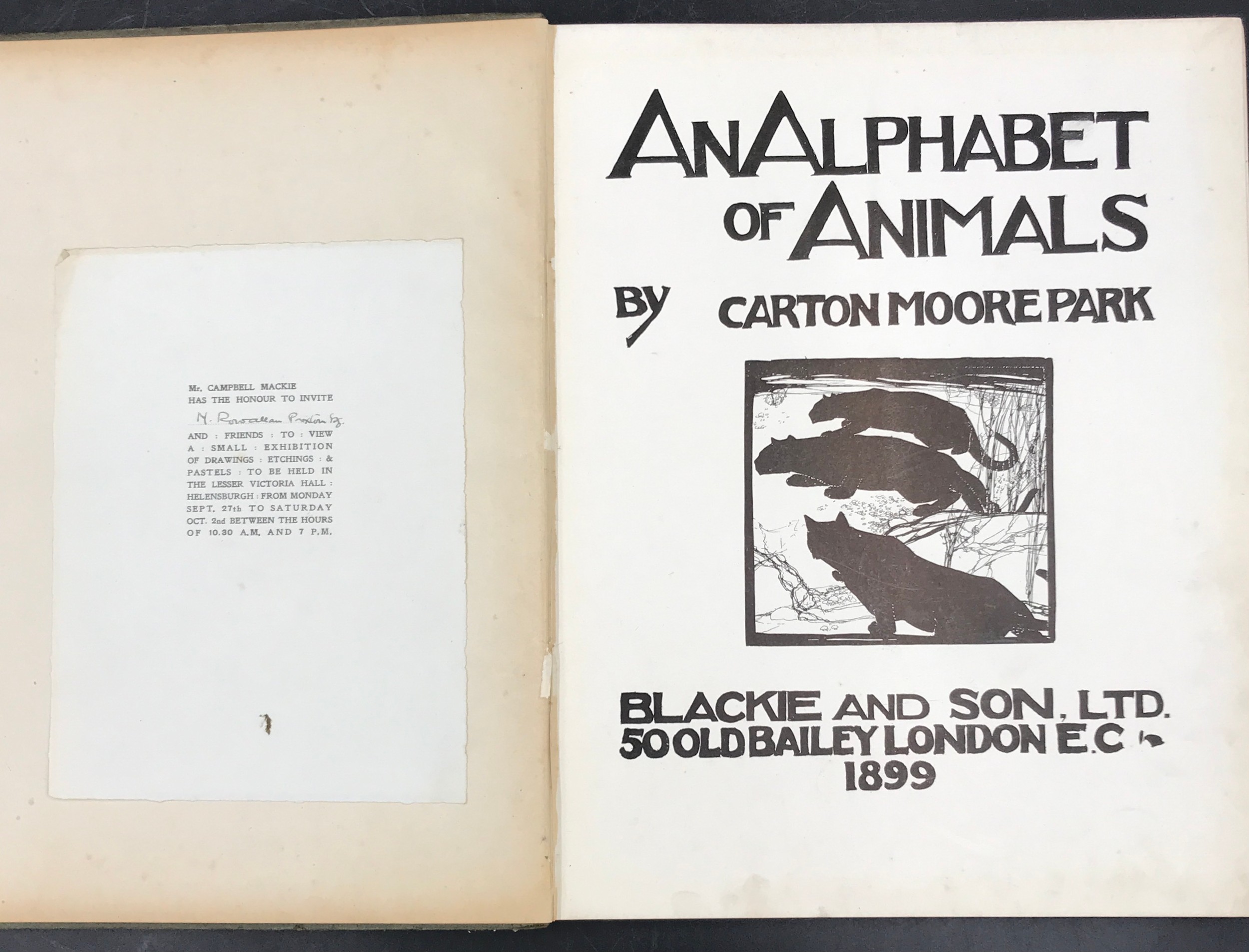 An Alphabet of Animals by Carton Moore Park, signed inside front cover by the author in 1898. - Image 4 of 11