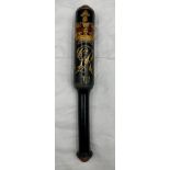 A George III police truncheon, ebonised ground painted with crown and CR III. Approx. 37.5cm l.