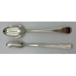 A George III silver marrow spoon London 1782, maker John Lambe together with a George III silver