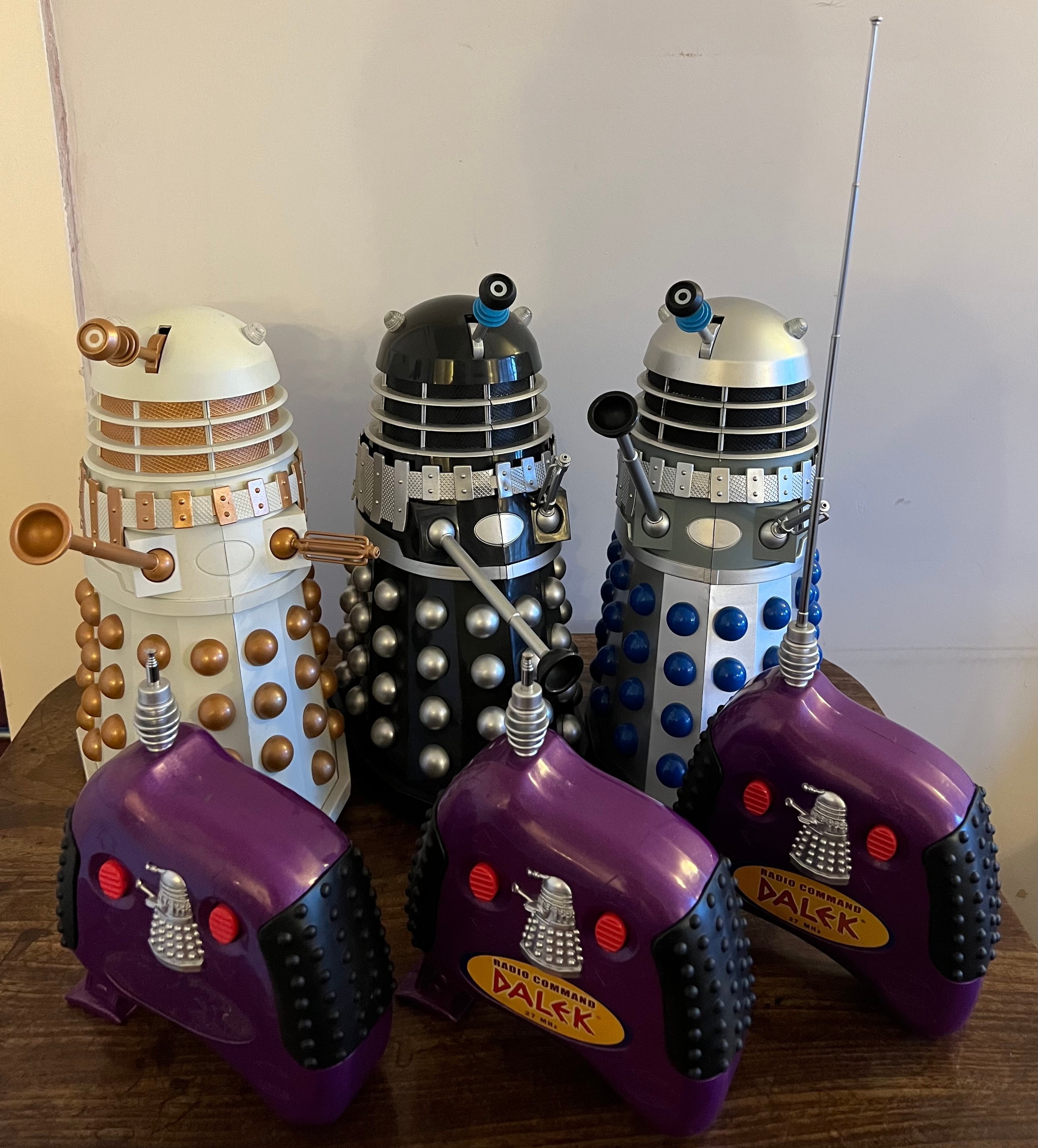 Three product Enterprise battery operated Daleks 31cm h together with three radio commands. - Image 2 of 4