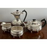 Four piece silver tea service Sheffield 1926/1928, maker R & W Sorley. Total weight 1915gms.