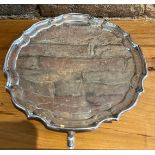 Silver salver with scalloped edge Sheffield 1978, maker F Drury. Diameter 20.5cm. Weight 324gm.