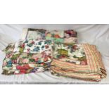 Three large vintage patchwork quilts decorated in flower design largest approx. 145 x 160cm.