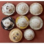 Eight various 19th and early 20thC muffin dishes to include Crescent, Coalport, Royal Crown Derby