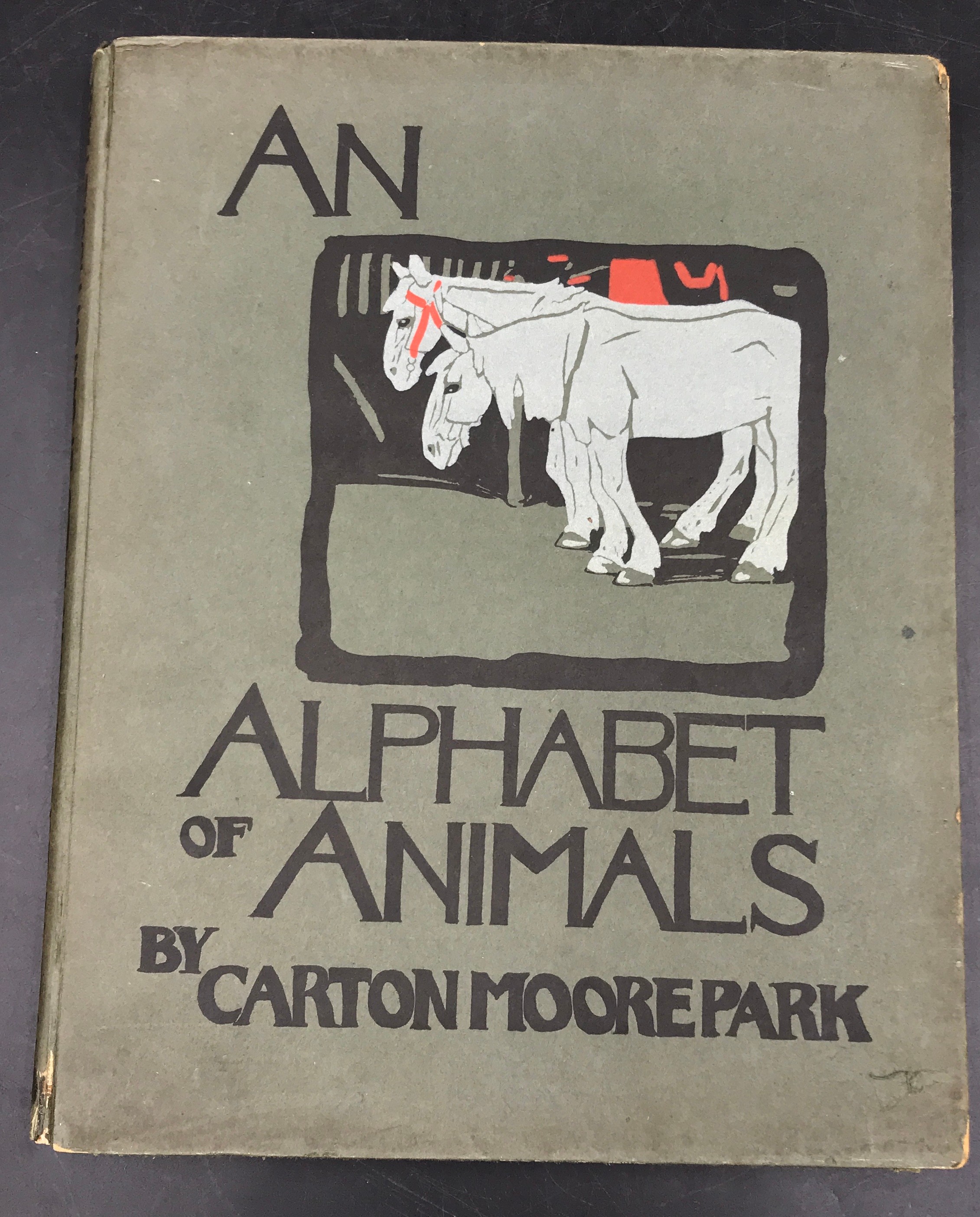 An Alphabet of Animals by Carton Moore Park, signed inside front cover by the author in 1898.