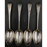 Four silver tablespoons London 1791, maker probably George Smith & William Fern, 231gms.
