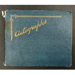 A small autograph album with signatures from 1930s and 1940s movie stars and entertainment
